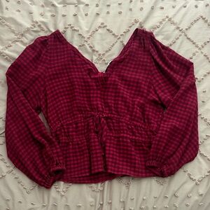 Madewell Pink Gingham Blouse